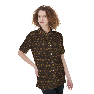 RP LV-All-Over Print Women's Short Sleeve Shirt With Pocket
