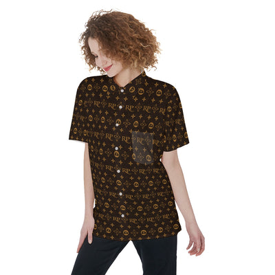 RP LV-All-Over Print Women's Short Sleeve Shirt With Pocket