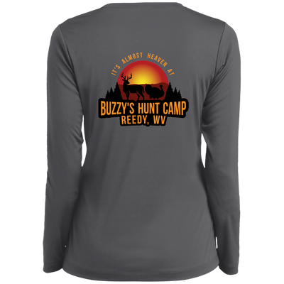 Buzzy's-LST353LS Ladies’ Long Sleeve Performance V-Neck Tee