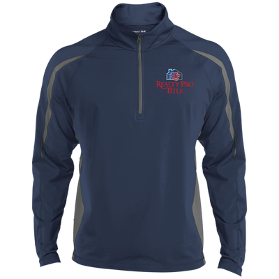 Realty Pro Title-Men's Sport Wicking Colorblock 1/2 Zip