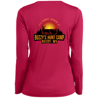 Buzzy's-LST353LS Ladies’ Long Sleeve Performance V-Neck Tee