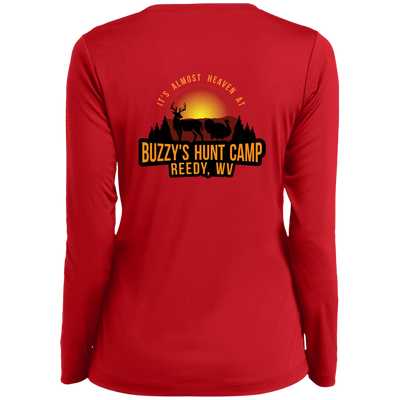 Buzzy's-LST353LS Ladies’ Long Sleeve Performance V-Neck Tee