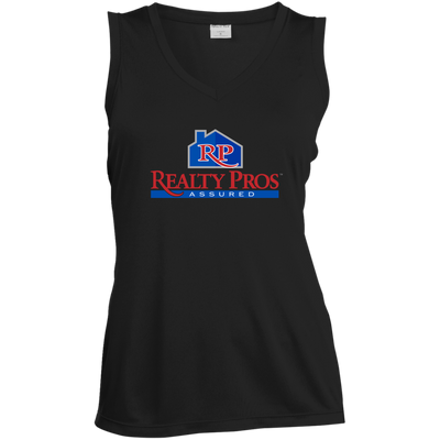 Realty Pros-Ladies' Sleeveless V-Neck Performance Tee