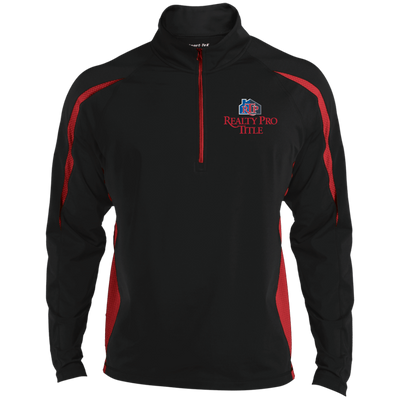 Realty Pro Title-Men's Sport Wicking Colorblock 1/2 Zip