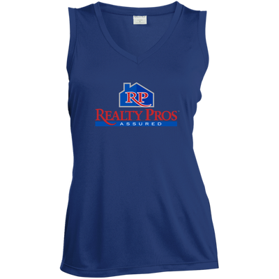 Realty Pros-Ladies' Sleeveless V-Neck Performance Tee